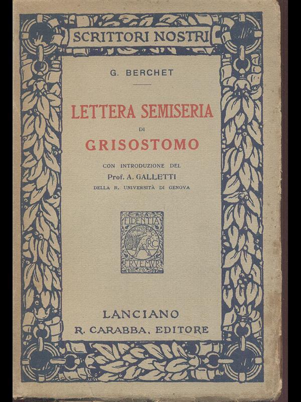 Lettera semiseria di Grisostomo