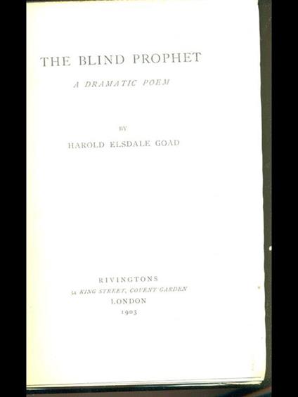 The blind Prophet - copertina
