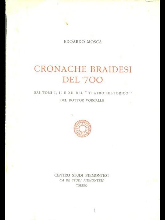 Cronache braidesi del'700 - Edoardo Mosca - copertina
