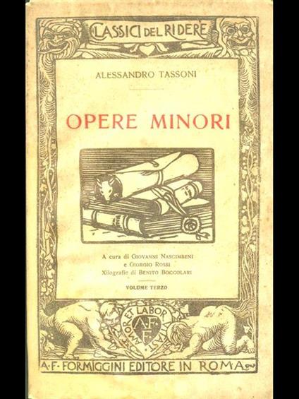 Opere minori. Vol. 3 - Alessandro Tassoni - copertina