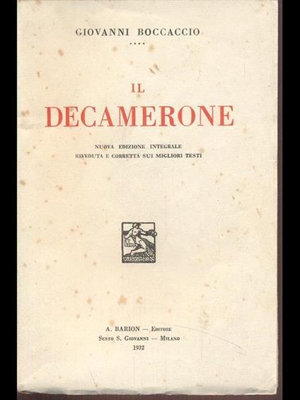 Il Decamerone - Giovanni Boccaccio - copertina