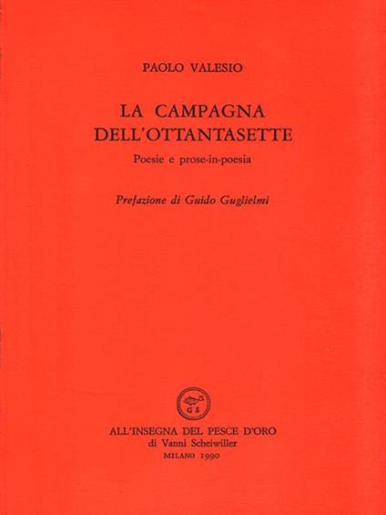 La campagna dell'ottantasette - Paolo Valesio - copertina