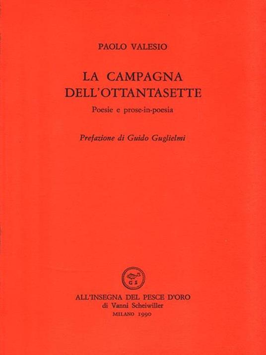 La campagna dell'ottantasette - Paolo Valesio - copertina