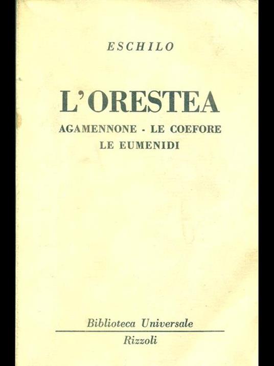 L' orestea - Eschilo - copertina