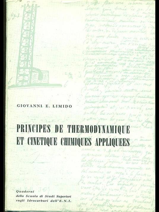 Pricipes de thermodynamique et cinetique chimiquesappliquees - copertina