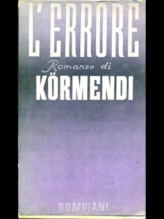 L' errore - Ferenc Kormendi - copertina