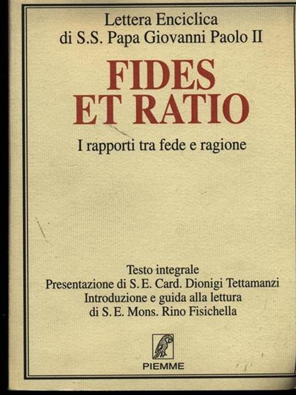 Fides et ratio - copertina