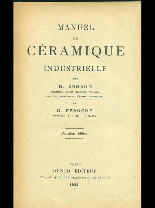 Manuel de ceramique industrielle - copertina