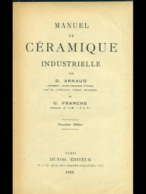 Manuel de ceramique industrielle