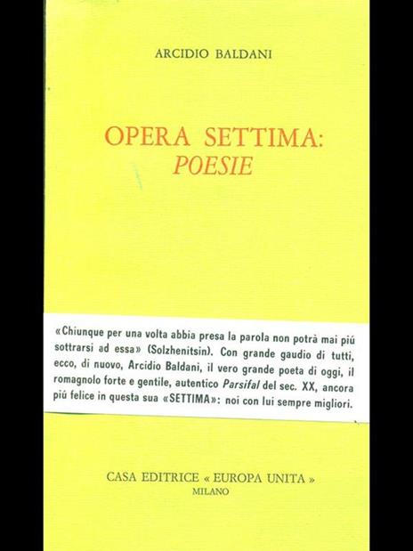 Opera settima: poesie - Arcidio Baldani - 9