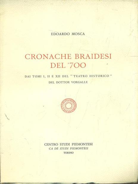 Cronache braidesi del '700 - Edoardo Mosca - copertina