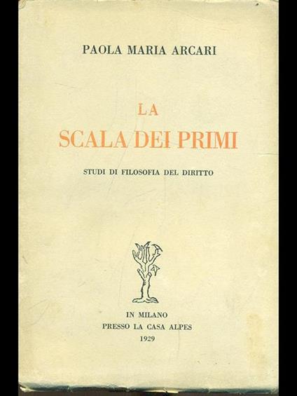 La scala dei primi - Paola M. Arcari - copertina