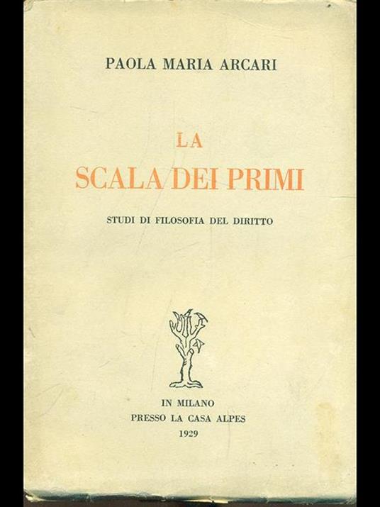 La scala dei primi - Paola M. Arcari - copertina