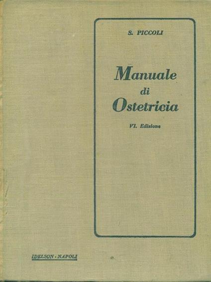 Manuale di ostetricia - Salvatore Piccoli - copertina