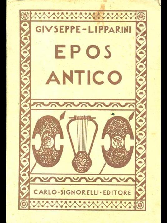 Epos Antico - Giuseppe Lipparini - copertina