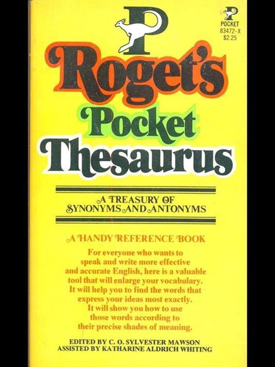 Roget's pocket Thesaurus - copertina
