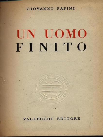 Un uomo finito - Giovanni Papini - copertina