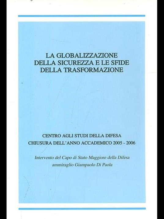 La globalizzazione della sicurezza e le sfide della trasformazione - copertina