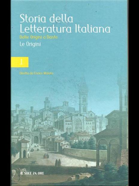 Storia della letteratura Italiana 1 Dalle Origini a Dante - Dante Alighieri - copertina
