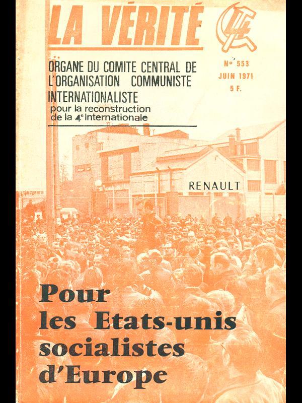 La Verite n 553 juin 1971