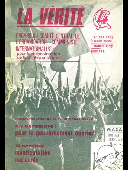 La Verite n 554-555 octobre 1971 - copertina