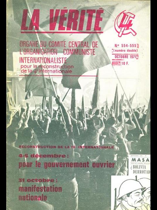 La Verite n 554-555 octobre 1971 - copertina