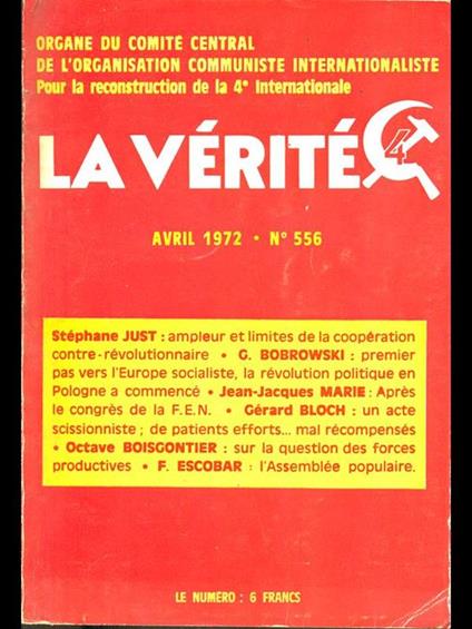 La Verite avril 1972 n 556 - copertina
