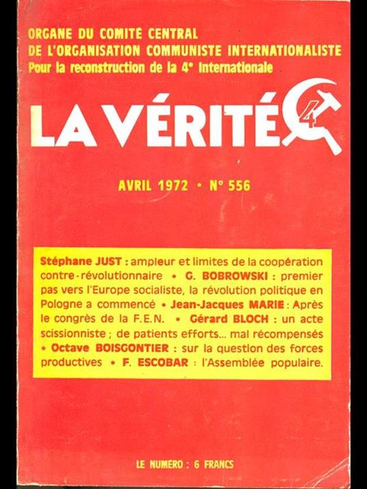 La Verite avril 1972 n 556 - copertina