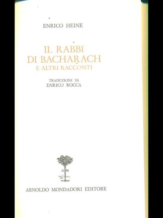 Il rabbi di Bacharach e altri racconti - Heinrich Heine - copertina