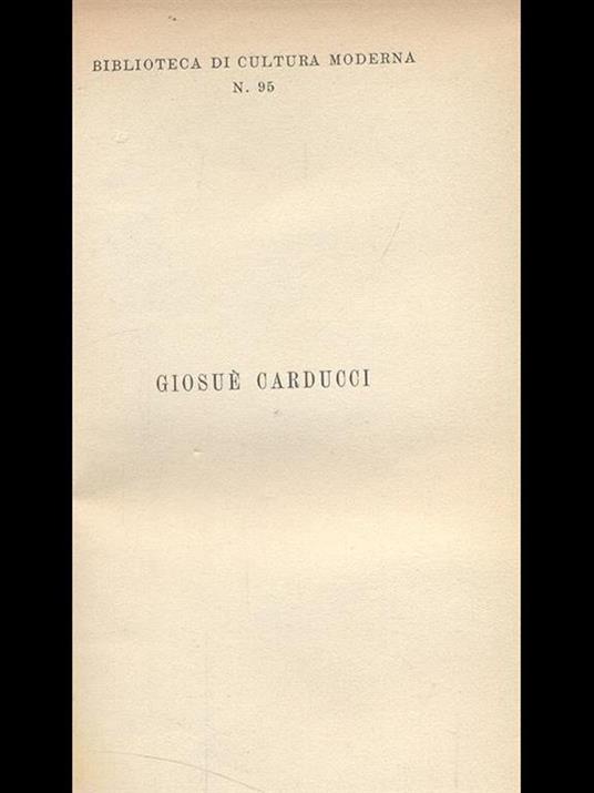 Giosué Carducci - Benedetto Croce - copertina