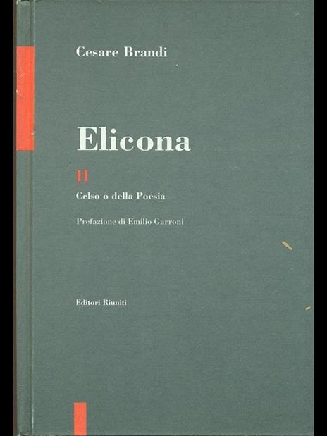 Elicona Vol. 2: Celso o della poesia - Cesare Brandi - copertina