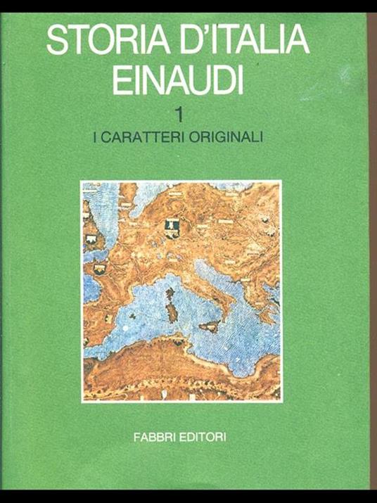 Storia d'Italia Einaudi 1. I caratteri generali - copertina