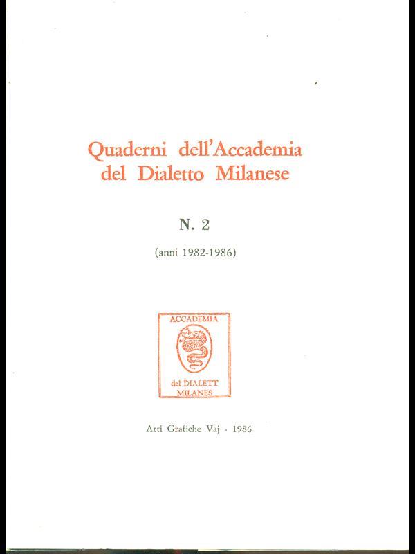 Quaderni dell'Accademia del Dialetto Milanese 2