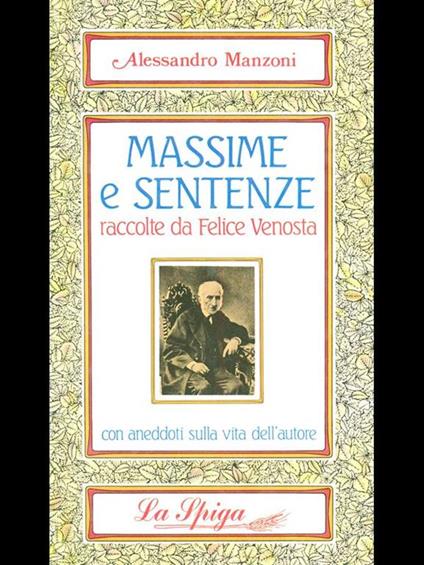 Massime sentenze - Alessandro Manzoni - copertina