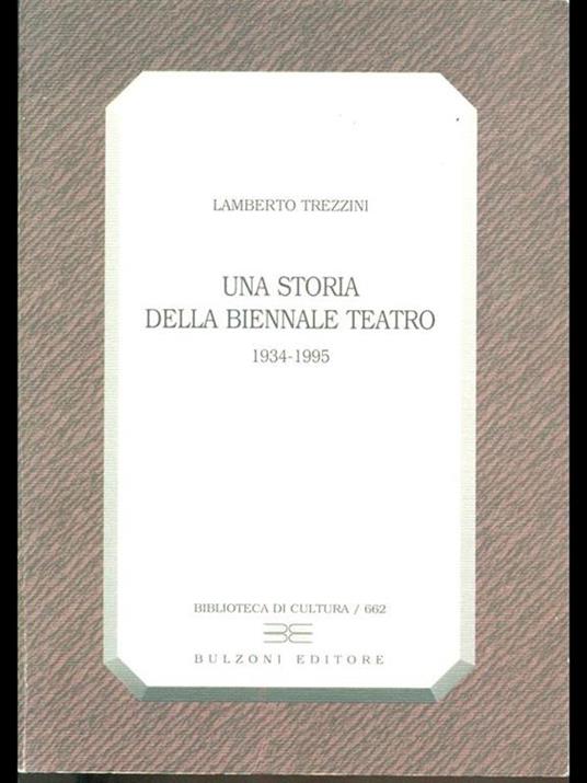 Una storia della biennale teatro 1934-1995 - copertina