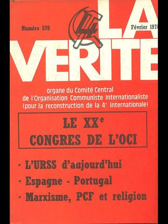 La verité n. 570/fevrier 1976 - copertina