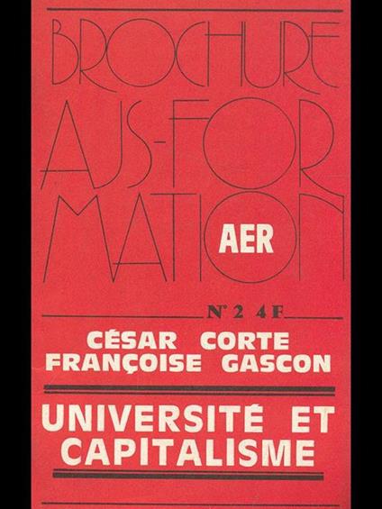 Université et capitalisme - copertina
