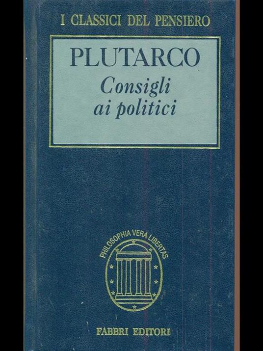 Consigli ai politici - Plutarco - copertina