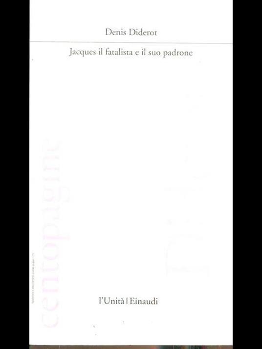 Jacques il fatalista e il suopadrone - Denis Diderot - copertina