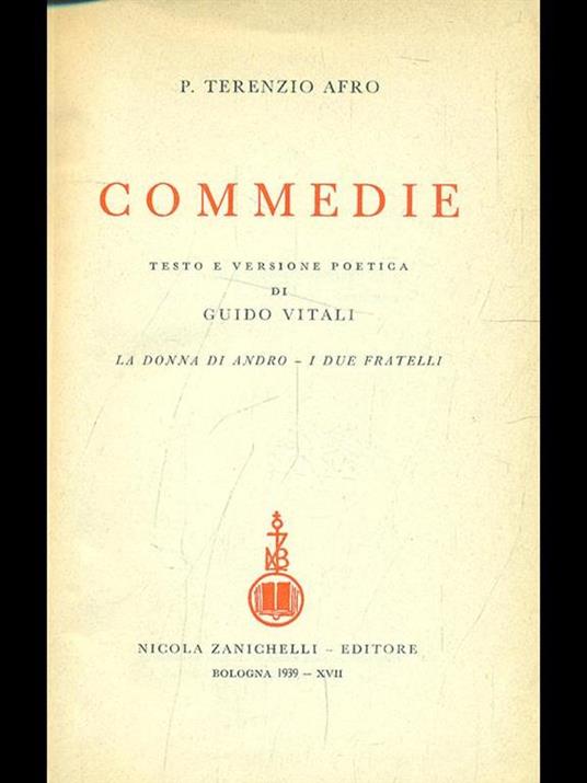 Commedie - P. Afro Terenzio - copertina