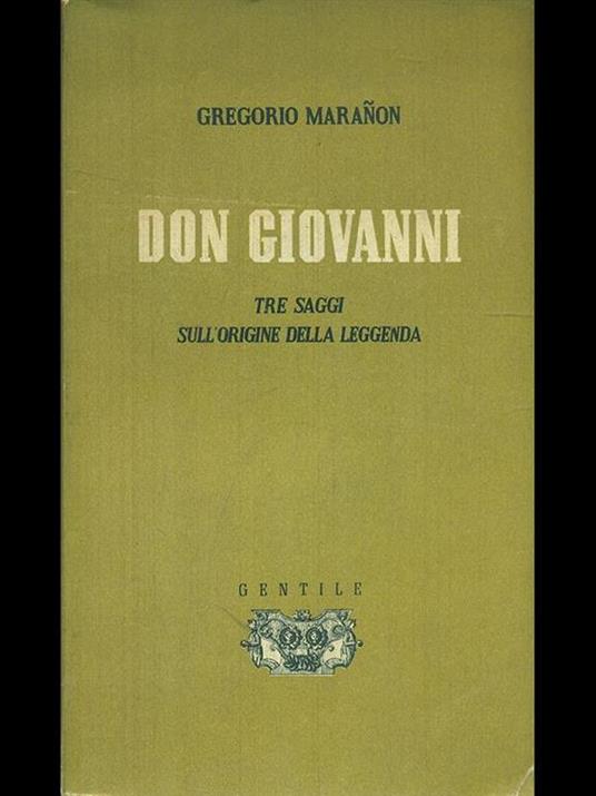 Don giovanni - Gregorio Maranon - copertina