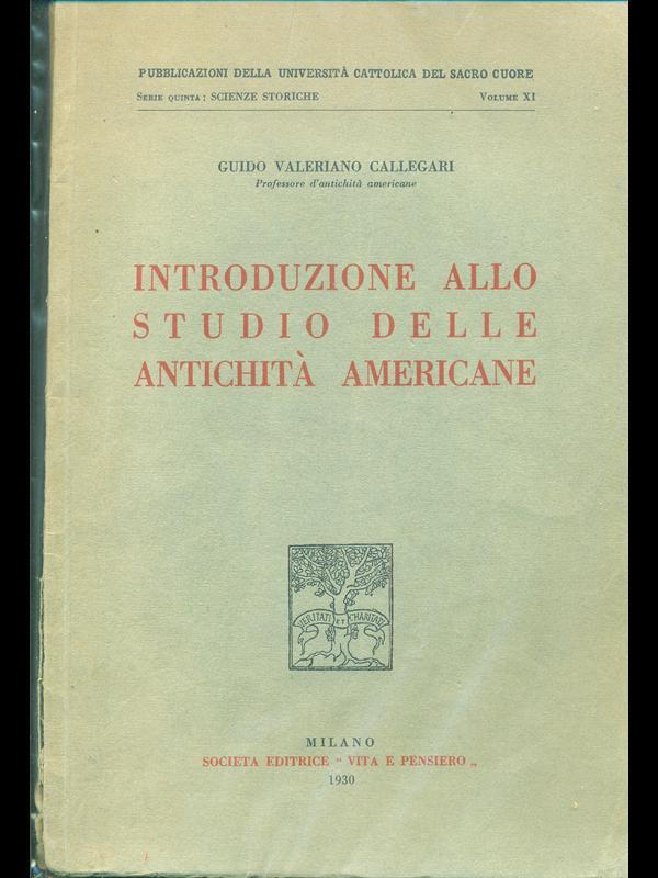 Introduzione allo studio delle antichità americane