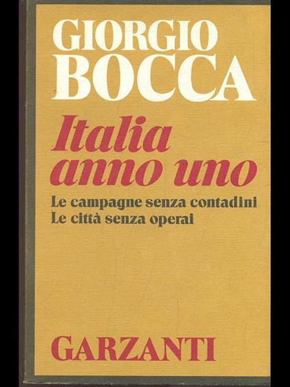 Italia anno uno - Giorgio Bocca - copertina