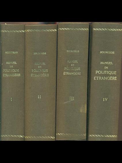 Manuel de politique etrangere - Bourgeois - copertina