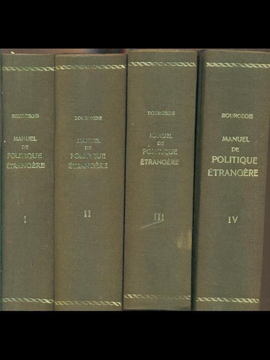 Manuel de politique etrangere - Bourgeois - copertina