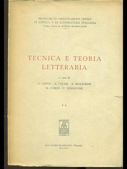 Tecnica e teoria letteraria vol. 2 - copertina