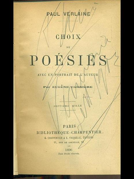 Choix de poesies - Paul Verlaine - copertina