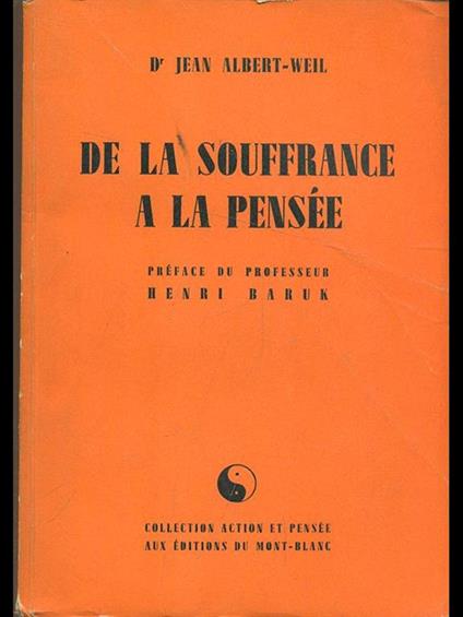 De la souyffrance a la pensee - copertina