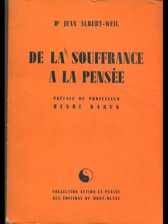 De la souyffrance a la pensee - copertina