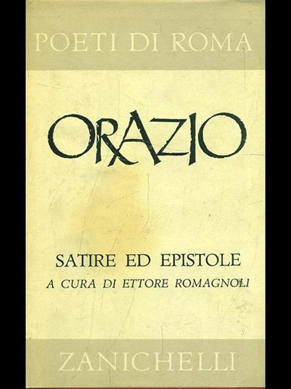 Satire ed epistole - Q. Flacco Orazio - copertina